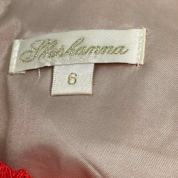 Shoshanna Red Lace Overlay Sheath Cocktail Party Dress Size 6 - Picture 5 of 6